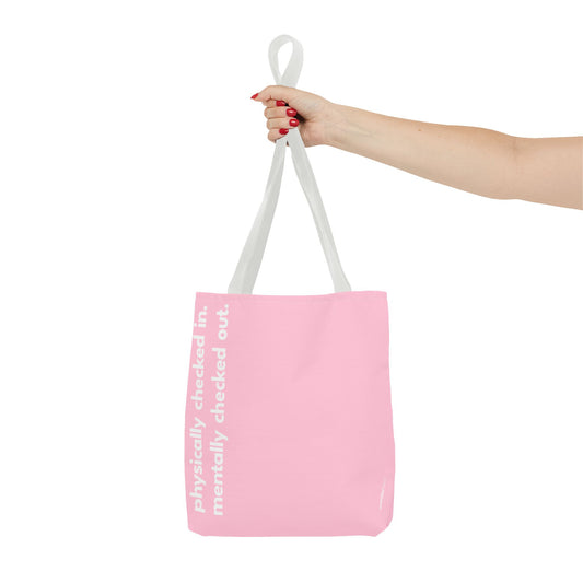 mentally checked out tote – pink