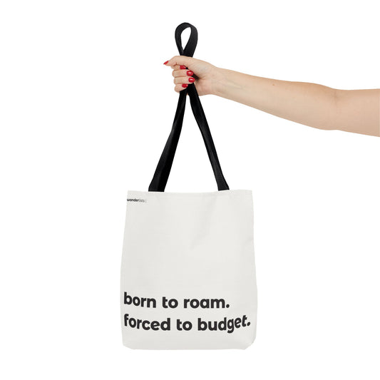 born to roam tote – white