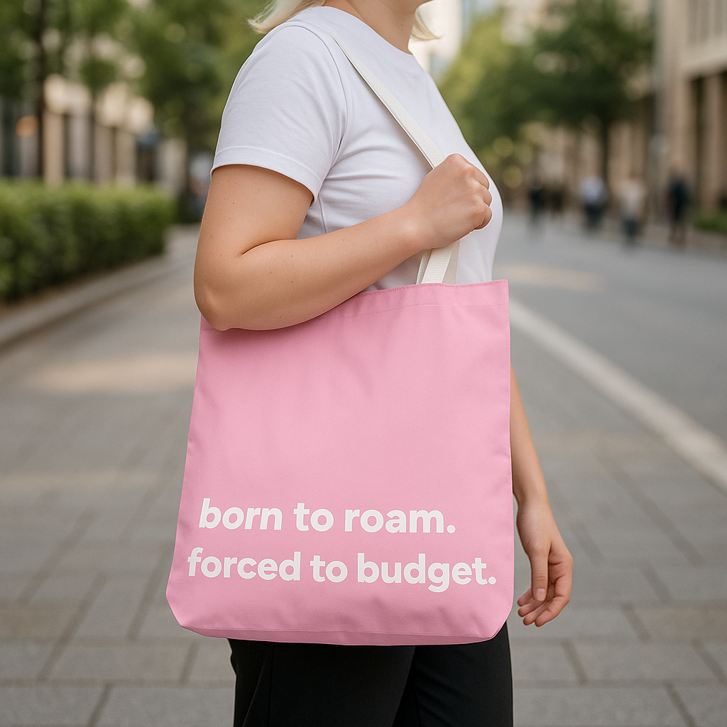 born to roam tote – pink