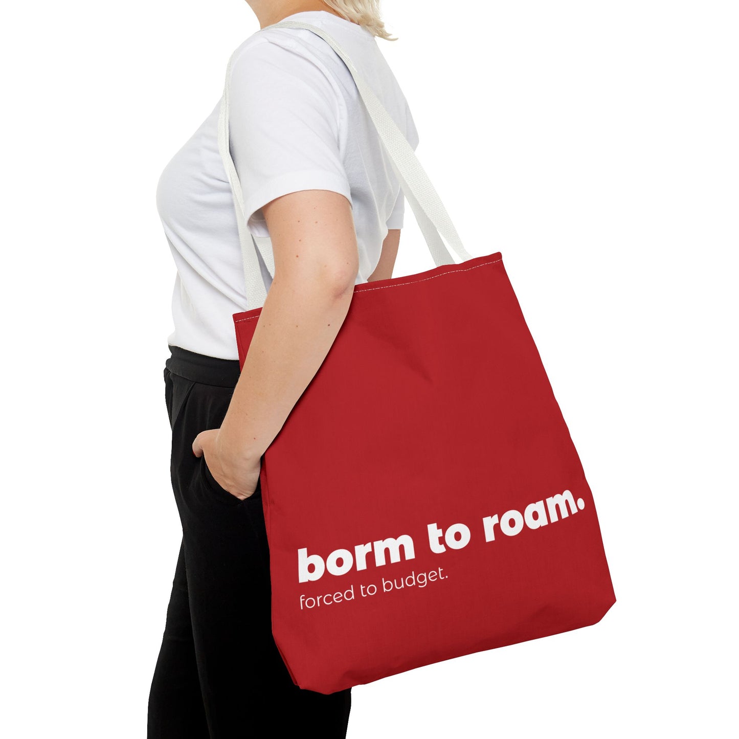 born to roam. tote – red