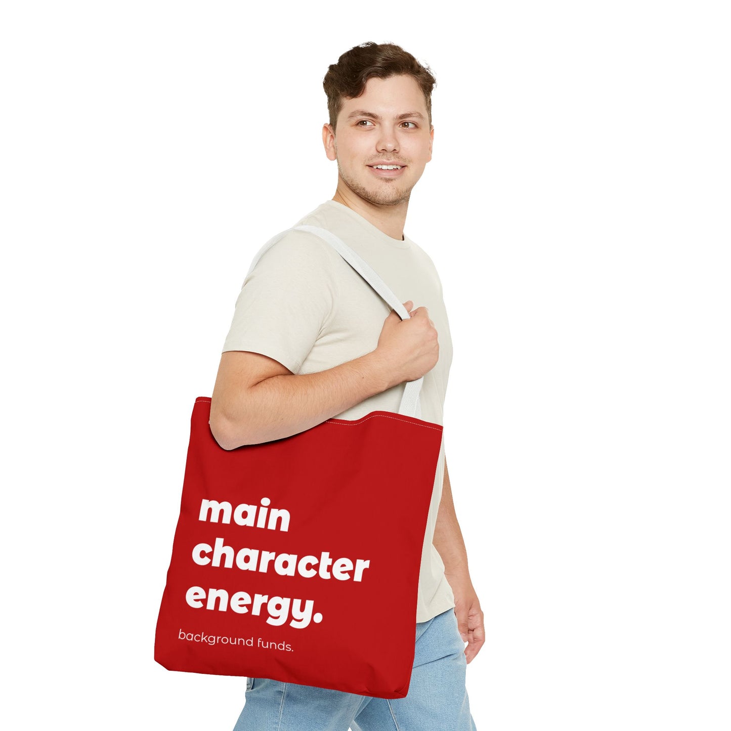 main character energy. tote – red
