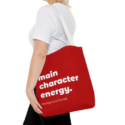 main character energy. tote – red