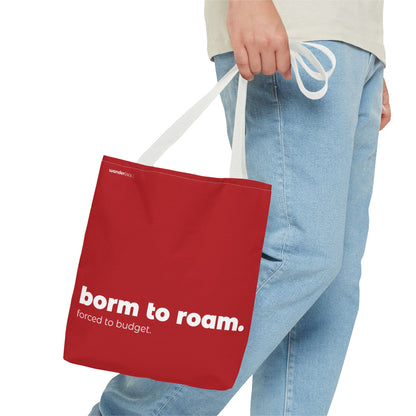 born to roam. tote – red