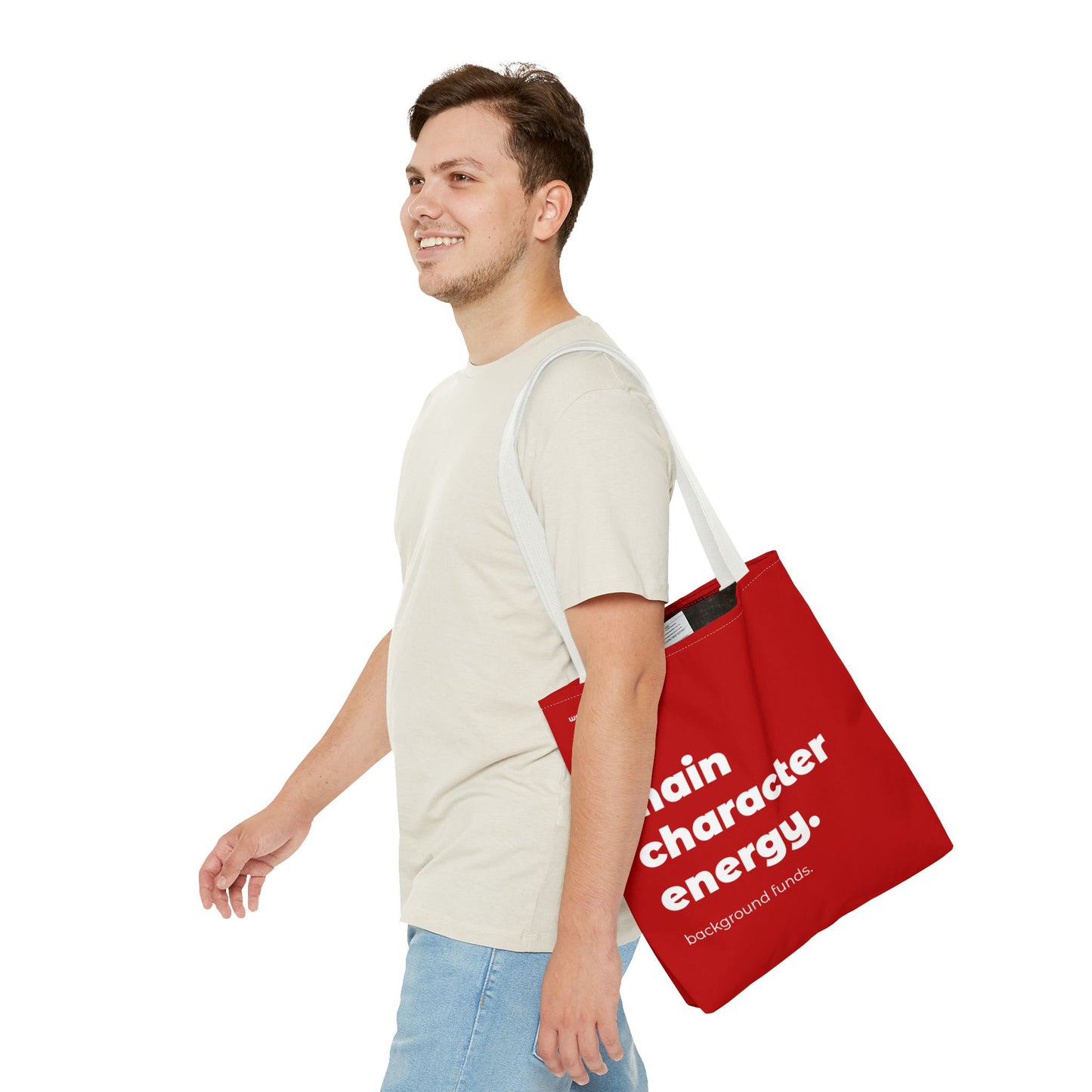 main character energy. tote – red