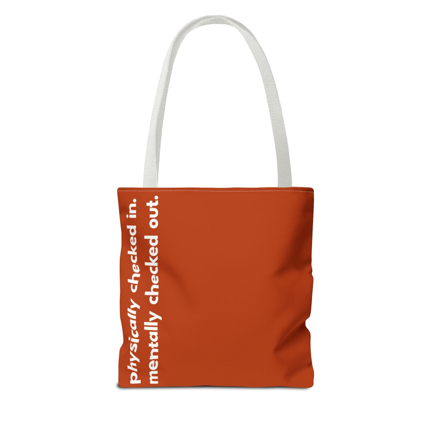 mentally checked out tote – terracotta