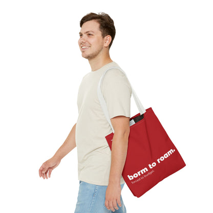 born to roam. tote – red