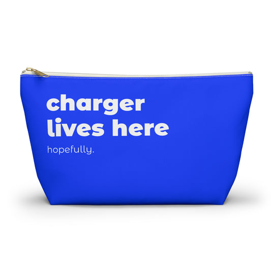 charger lives here pouch - blue