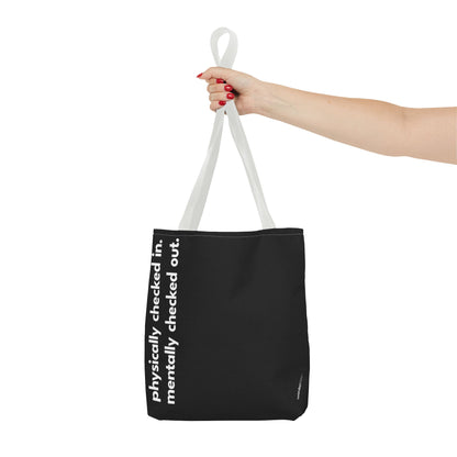mentally checked out tote – black