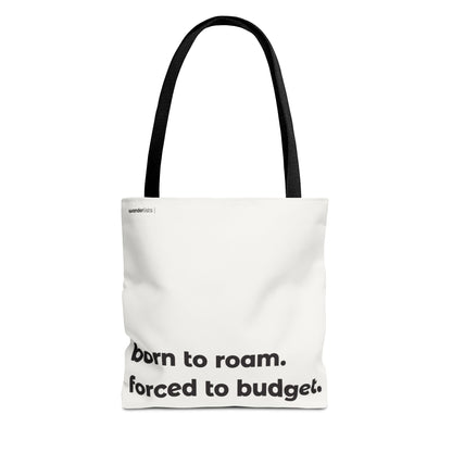 born to roam tote – white