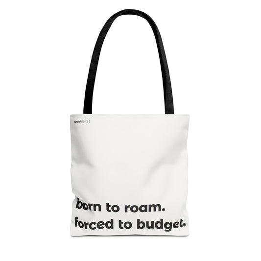 born to roam tote – white