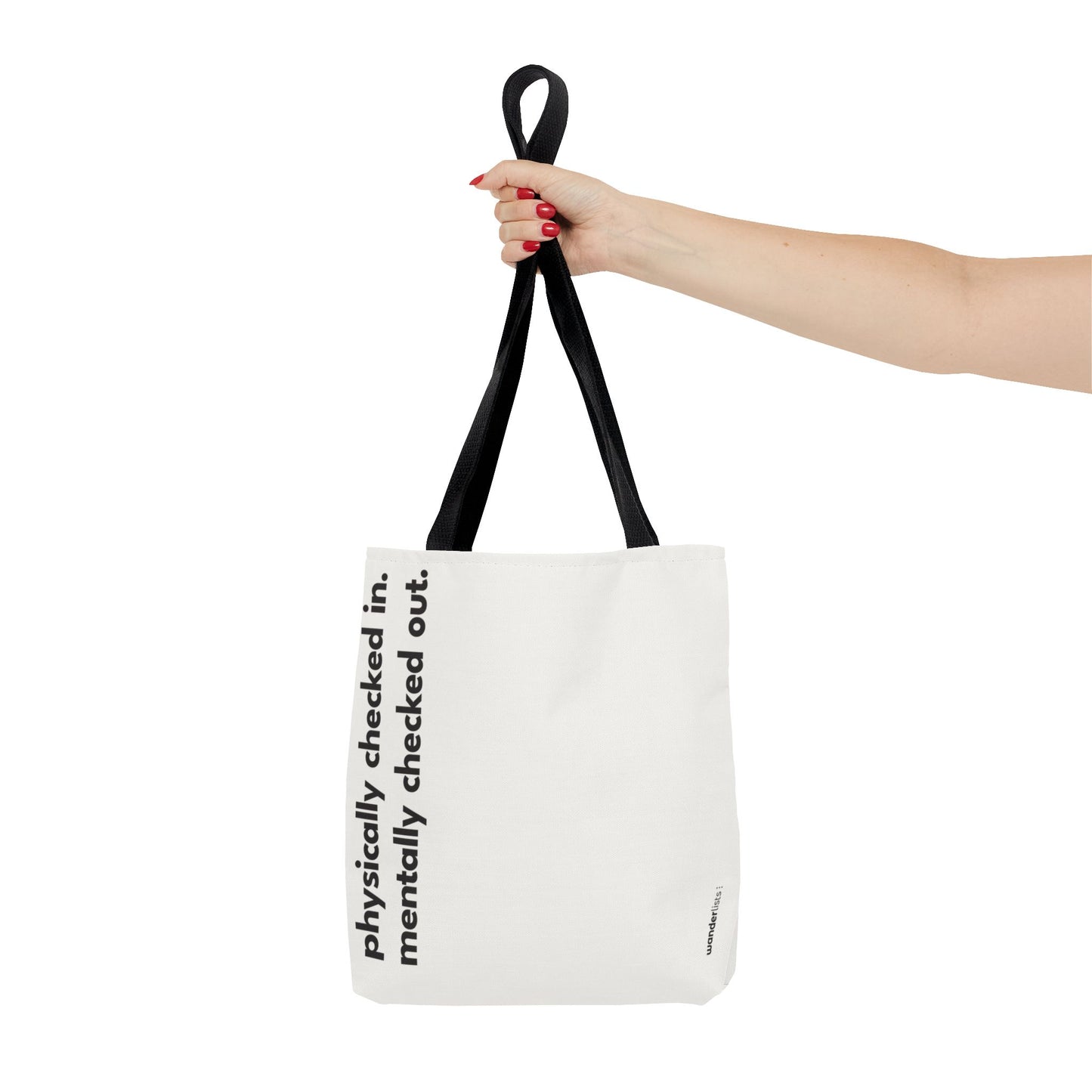 mentally checked out tote – white