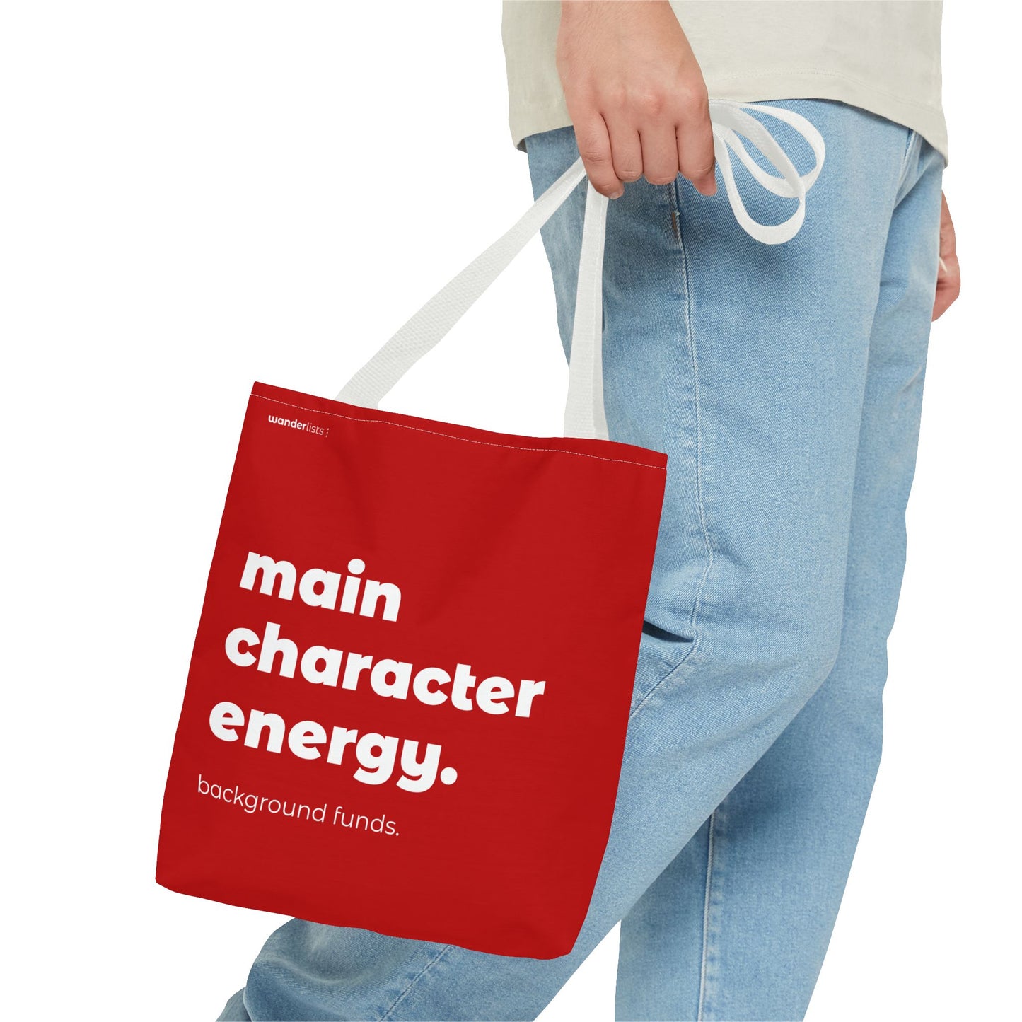 main character energy. tote – red