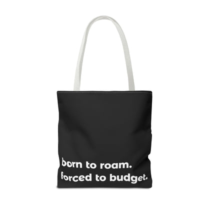 born to roam tote – black