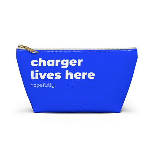 charger lives here pouch - blue