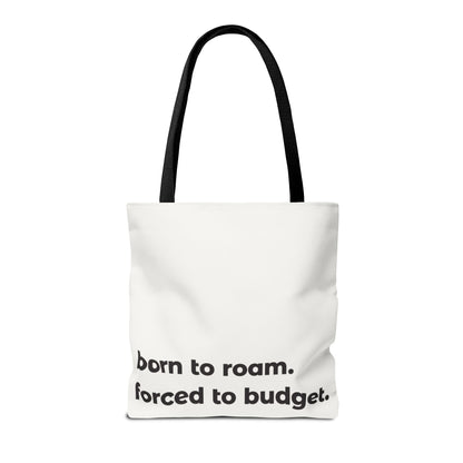 born to roam tote – white
