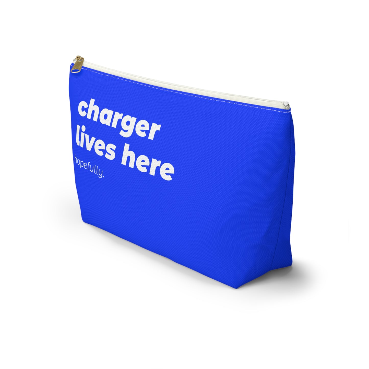 charger lives here pouch - blue