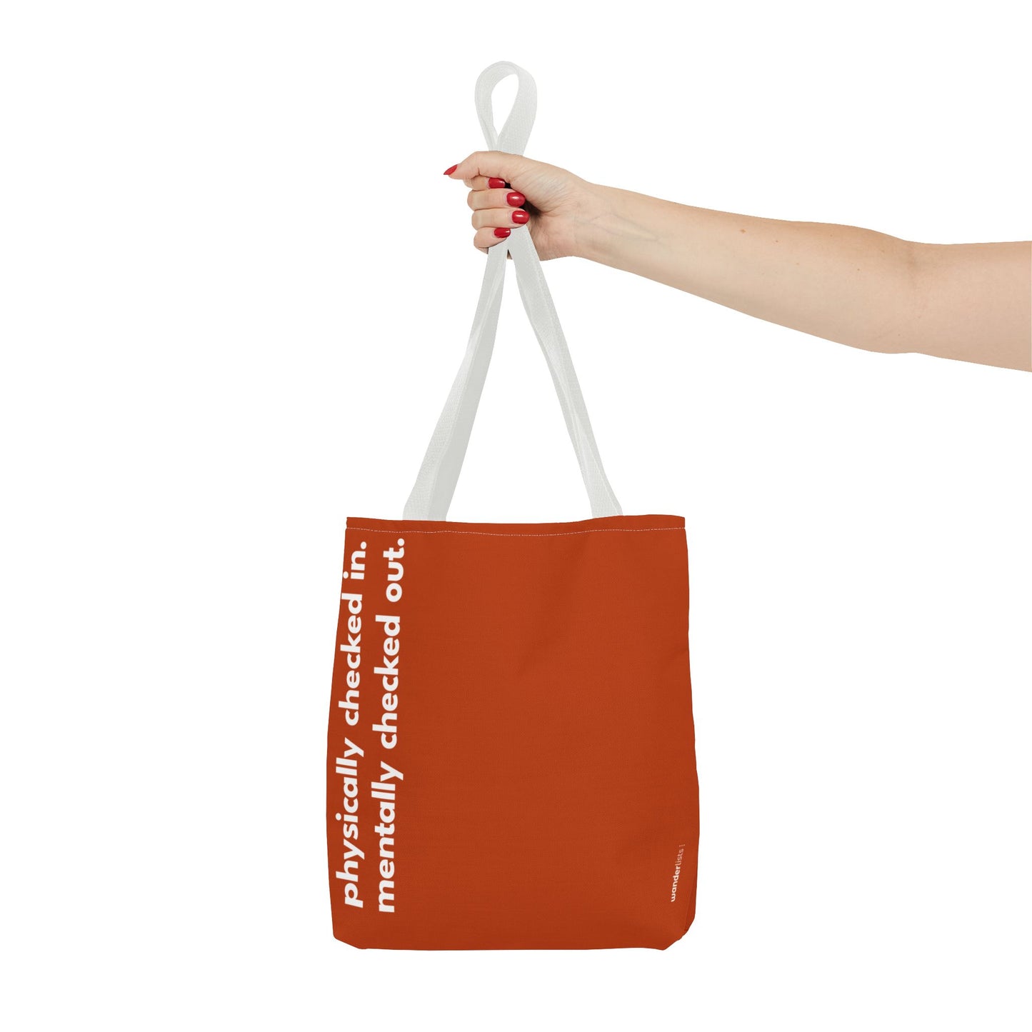 mentally checked out tote – terracotta