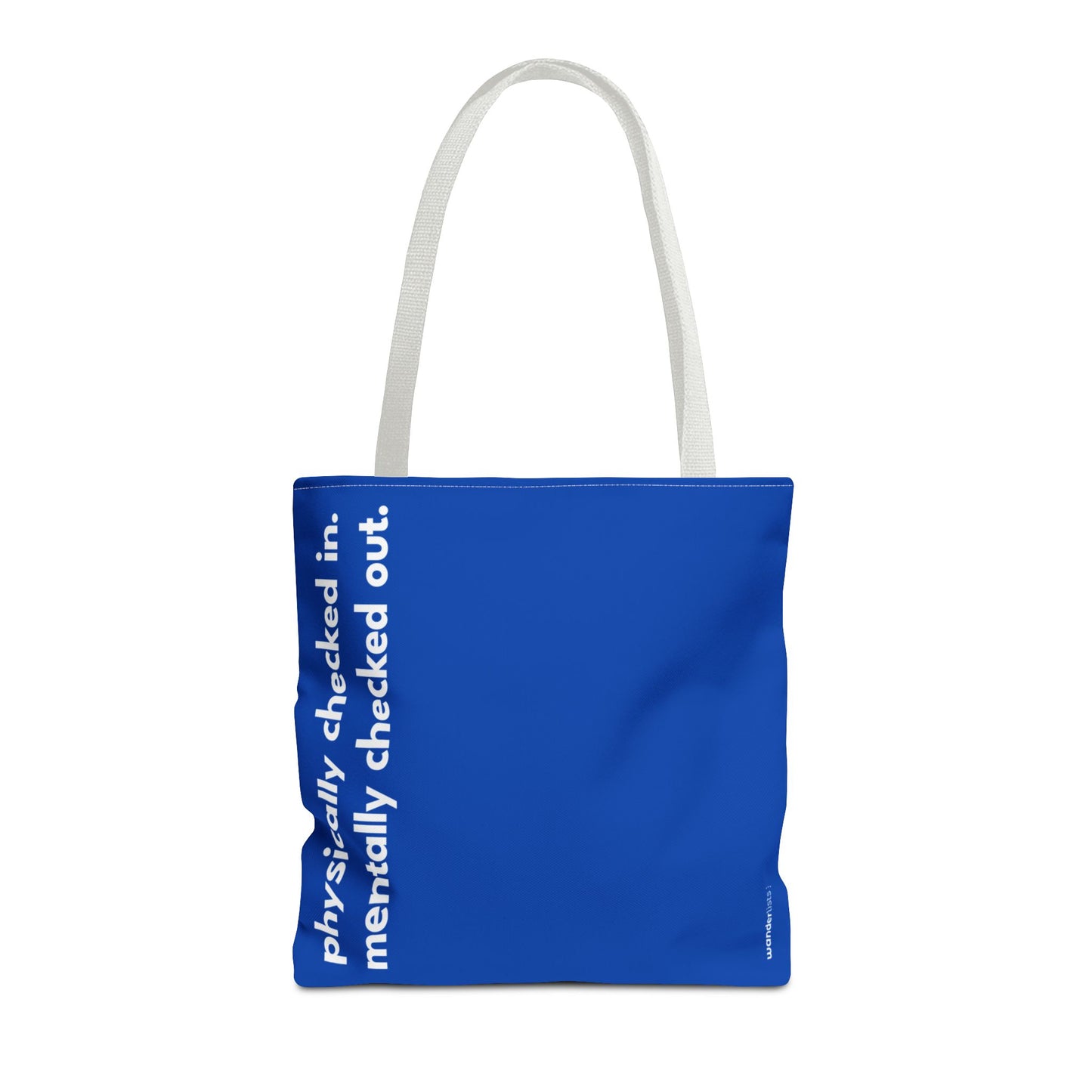mentally checked out tote – blue