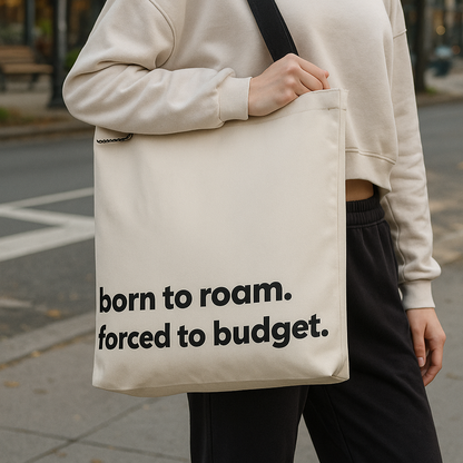 born to roam tote – white