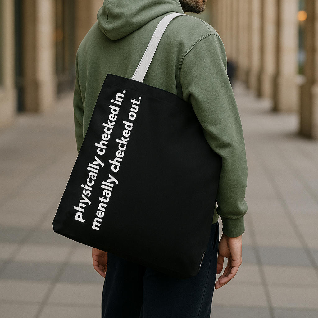 mentally checked out tote – black